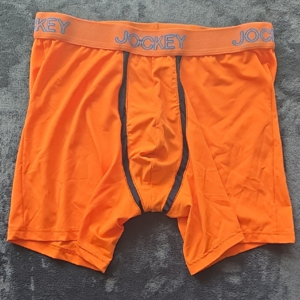 Jockey Orange Boxer Briefs with Moisture-Wicking Fabric